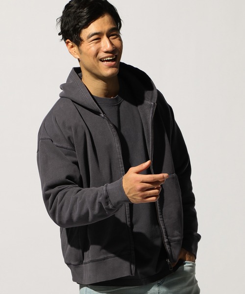 BAYFLOW（ベイフロー）の「WEB限定 ピグメントZIPパーカー L/S（パーカー・メンズ・ベージュ/オリーブ/ブルー/ホワイト/チャコール/ベビーピンク・LARGE/MEDIUM）」の11枚目の写真