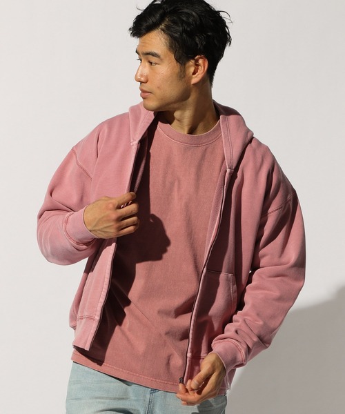 BAYFLOW（ベイフロー）の「WEB限定 ピグメントZIPパーカー L/S（パーカー・メンズ・ベージュ/オリーブ/ブルー/ホワイト/チャコール/ベビーピンク・LARGE/MEDIUM）」の12枚目の写真