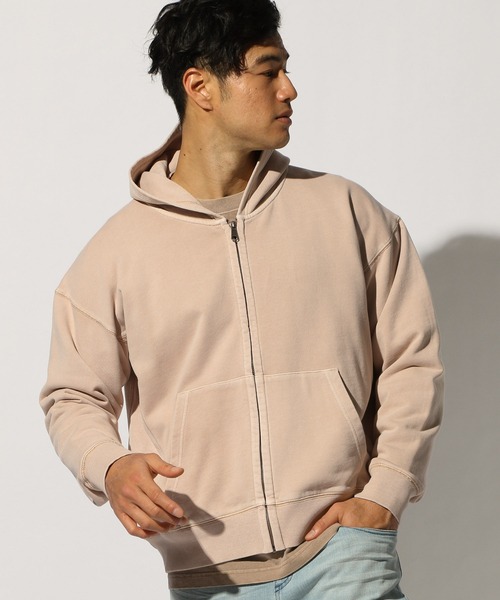 BAYFLOW（ベイフロー）の「WEB限定 ピグメントZIPパーカー L/S（パーカー・メンズ・ベージュ/オリーブ/ブルー/ホワイト/チャコール/ベビーピンク・LARGE/MEDIUM）」の14枚目の写真