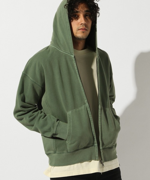 BAYFLOW（ベイフロー）の「WEB限定 ピグメントZIPパーカー L/S（パーカー・メンズ・ベージュ/オリーブ/ブルー/ホワイト/チャコール/ベビーピンク・LARGE/MEDIUM）」の16枚目の写真