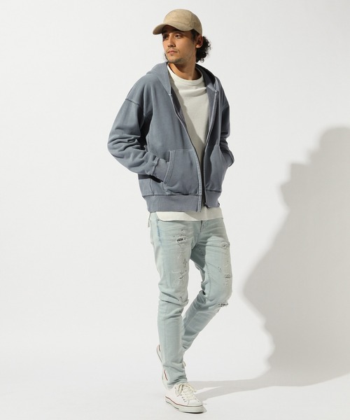 BAYFLOW（ベイフロー）の「WEB限定 ピグメントZIPパーカー L/S（パーカー・メンズ・ベージュ/オリーブ/ブルー/ホワイト/チャコール/ベビーピンク・LARGE/MEDIUM）」の18枚目の写真