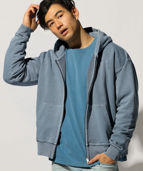 BAYFLOW（ベイフロー）の「WEB限定 ピグメントZIPパーカー L/S（パーカー・メンズ・ベージュ/オリーブ/ブルー/ホワイト/チャコール/ベビーピンク・LARGE/MEDIUM）」の20枚目の写真