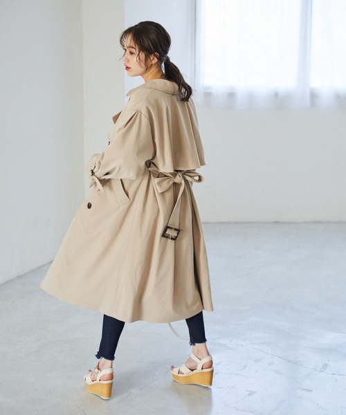 Heather ヘザー のファッション トレンチコート こなれ トレンチコート ユルトレンチコート
