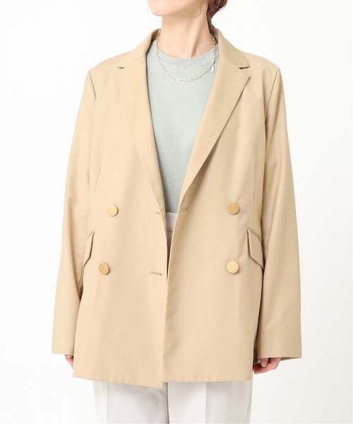 Simplicite（サンプリシテ）の「Wブレストテーラードジャケット◆（テーラードジャケット・レディース・ベージュ/ネイビー・FREE）」の18枚目の写真