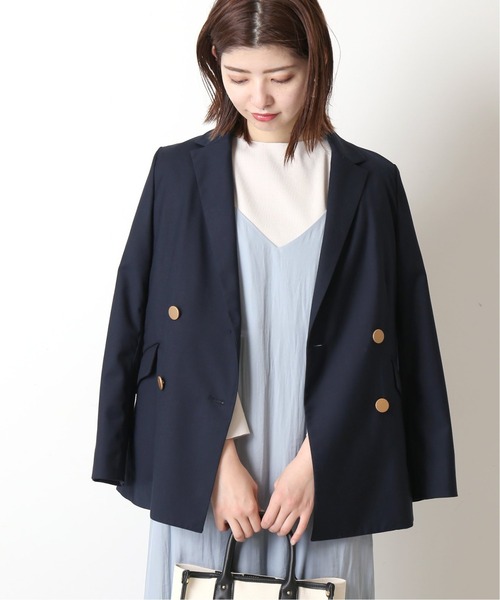 Simplicite（サンプリシテ）の「Wブレストテーラードジャケット◆（テーラードジャケット・レディース・ベージュ/ネイビー・FREE）」の5枚目の写真