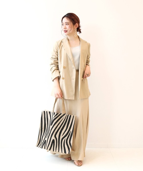 Simplicite（サンプリシテ）の「Wブレストテーラードジャケット◆（テーラードジャケット・レディース・ベージュ/ネイビー・FREE）」の6枚目の写真