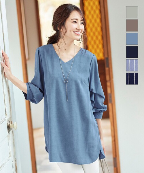 洗える 大人可愛いつまみタックパフ袖チュニック チュニック Tiaclasse ティアクラッセ のファッション通販 Zozotown