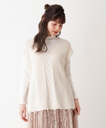 SHOO・LA・RUE | ダメージ加工ケーブル脇バンドニットベスト(ベスト)