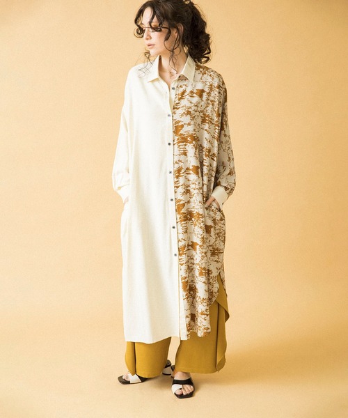 セール アシンメトリープリント切替ワンピース ワンピース Osmosis オズモーシス のファッション通販 Zozotown