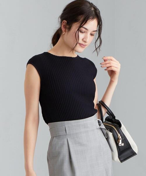 green label relaxing（グリーンレーベルリラクシング）の「[ 手洗い可能 ] D CO/RY リブ プルオーバー ニット（ニット/セーター・レディース・ホワイト/ライトブルー/ベージュ/ネイビー/ブラウン・FREE）」の5枚目の写真