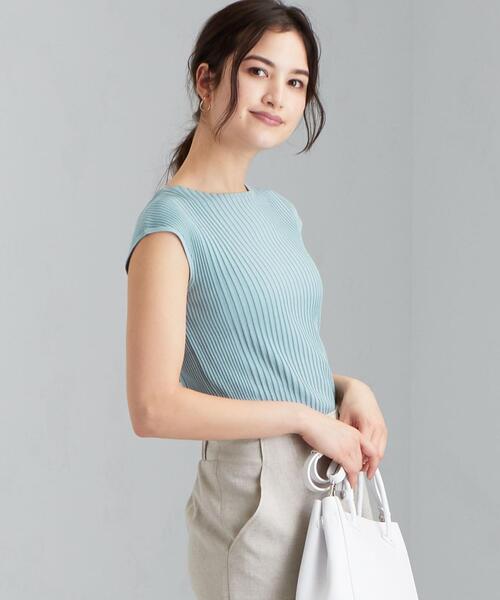 green label relaxing（グリーンレーベルリラクシング）の「[ 手洗い可能 ] D CO/RY リブ プルオーバー ニット（ニット/セーター・レディース・ホワイト/ライトブルー/ベージュ/ネイビー/ブラウン・FREE）」の4枚目の写真