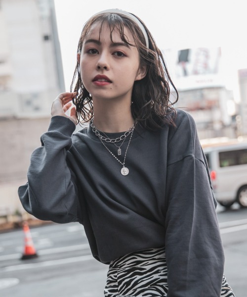 Me%(ミィパーセント)の「メッセージロゴBIGスウェット(Tシャツ/カットソー・レディース・サックスブルー/ホワイト/ブラック・FREE)」の21枚目の写真