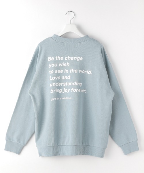 Me%(ミィパーセント)の「メッセージロゴBIGスウェット(Tシャツ/カットソー・レディース・サックスブルー/ホワイト/ブラック・FREE)」の11枚目の写真