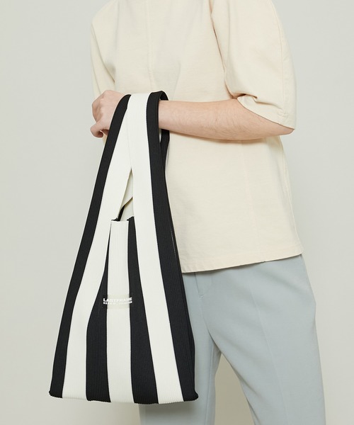 LASTFRAME(ラストフレーム)の「【LASTFRAME(ラストフレーム)】ストライプマーケットバッグ /L21208(ハンドバッグ・レディース・ブラック/グリーン/イエロー・FREE)」の2枚目の写真