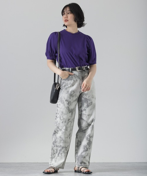 PAGEBOY（ページボーイ）の「ボリュームスリーブTシャツSS（Tシャツ/カットソー・レディース・ブラック/パープル/オフホワイト/グレイッシュベージュ/ブラウン系その他/ベージュ系その他・FREE）」の10枚目の写真