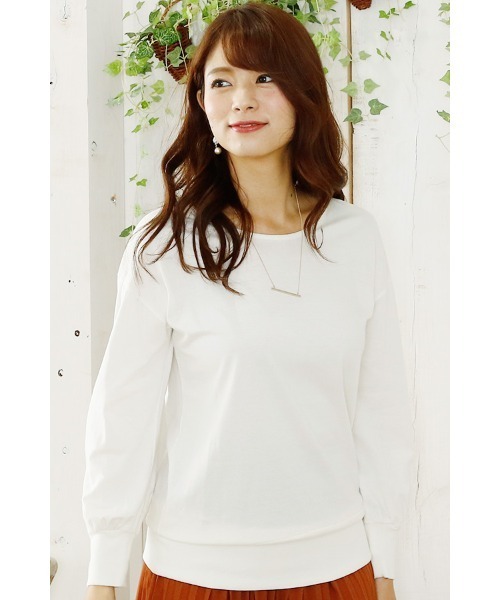 ElegChic（エレグシック）の「ワイドリブカットソー（Tシャツ/カットソー・レディース・ネイビー/グレー/オフホワイト・4L/M/L/XXL/XL）」の9枚目の写真