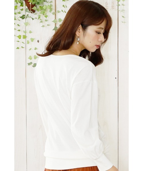 ElegChic（エレグシック）の「ワイドリブカットソー（Tシャツ/カットソー・レディース・ネイビー/グレー/オフホワイト・4L/M/L/XXL/XL）」の11枚目の写真