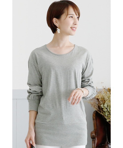 ElegChic（エレグシック）の「ワイドリブカットソー（Tシャツ/カットソー・レディース・ネイビー/グレー/オフホワイト・4L/M/L/XXL/XL）」の14枚目の写真