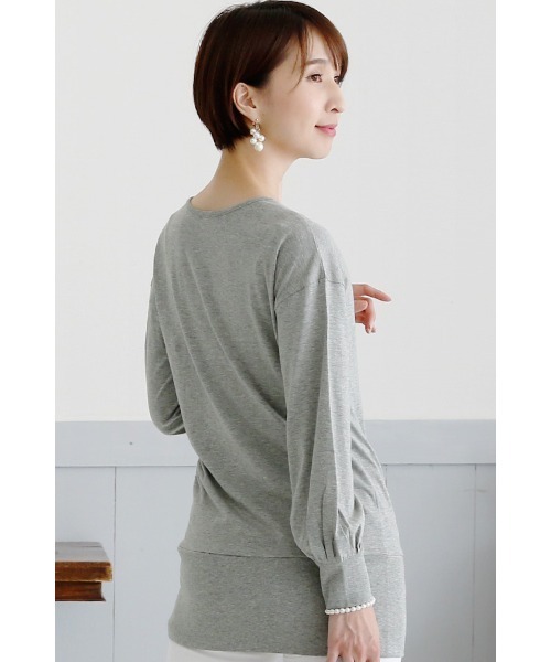 ElegChic（エレグシック）の「ワイドリブカットソー（Tシャツ/カットソー・レディース・ネイビー/グレー/オフホワイト・4L/M/L/XXL/XL）」の16枚目の写真