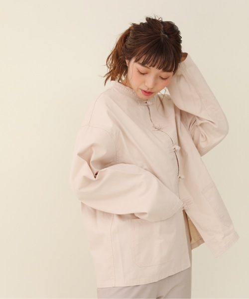 sakishimatokyo（サキシマトーキョー）の「【ZOZO限定】サキシマamp「コットンチャイナジャケット」（ノーカラージャケット・レディース・ベージュ/ホワイト系その他/ブラック・FREE）」の7枚目の写真