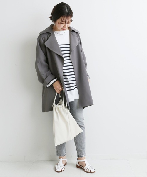 IENA（イエナ）の「アセテートコットンショートコート◆（その他アウター・レディース・チャコールグレー/ベージュ/アイボリー・38/36/34）」の17枚目の写真