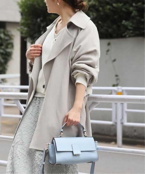 IENA（イエナ）の「アセテートコットンショートコート◆（その他アウター・レディース・チャコールグレー/ベージュ/アイボリー・38/36/34）」の7枚目の写真