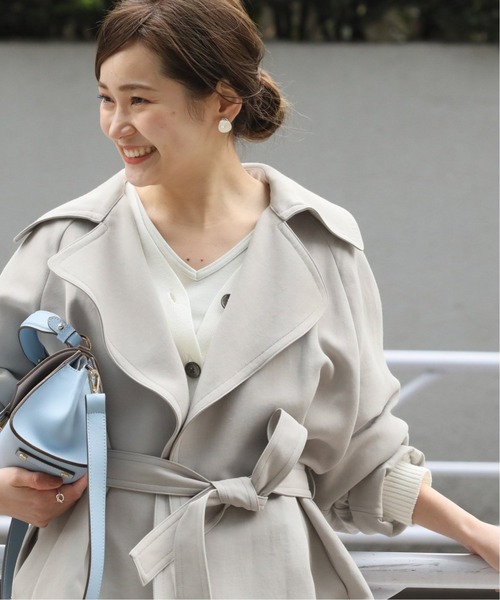 IENA（イエナ）の「アセテートコットンショートコート◆（その他アウター・レディース・チャコールグレー/ベージュ/アイボリー・38/36/34）」の16枚目の写真