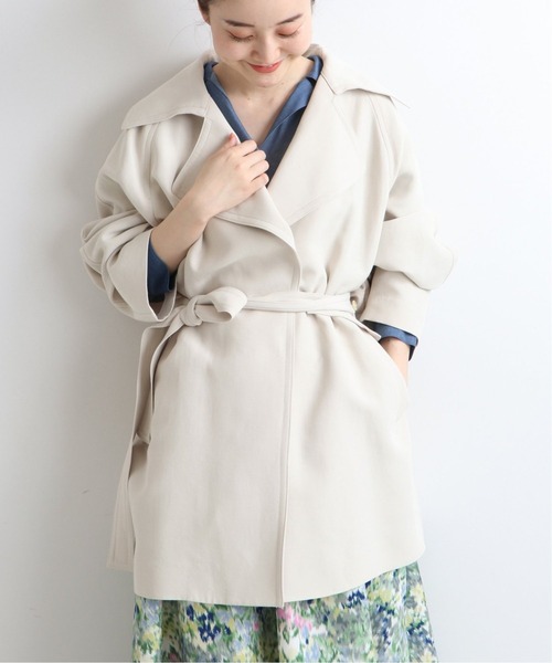 IENA（イエナ）の「アセテートコットンショートコート◆（その他アウター・レディース・チャコールグレー/ベージュ/アイボリー・38/36/34）」の10枚目の写真