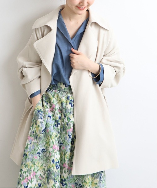 IENA（イエナ）の「アセテートコットンショートコート◆（その他アウター・レディース・チャコールグレー/ベージュ/アイボリー・38/36/34）」の15枚目の写真