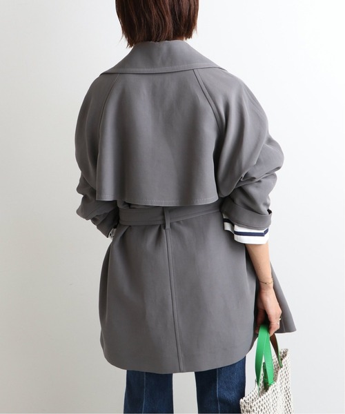 IENA（イエナ）の「アセテートコットンショートコート◆（その他アウター・レディース・チャコールグレー/ベージュ/アイボリー・38/36/34）」の9枚目の写真