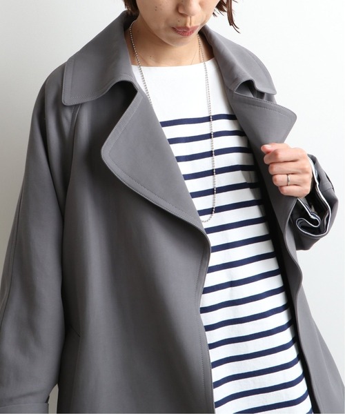 IENA（イエナ）の「アセテートコットンショートコート◆（その他アウター・レディース・チャコールグレー/ベージュ/アイボリー・38/36/34）」の5枚目の写真