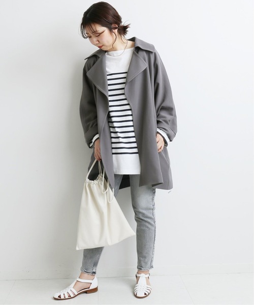 IENA（イエナ）の「アセテートコットンショートコート◆（その他アウター・レディース・チャコールグレー/ベージュ/アイボリー・38/36/34）」の14枚目の写真