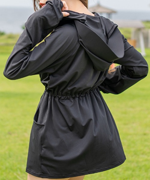 Lace Ladies(レースレディース)の「ロングハイネックUVカットヒンヤリラッシュガード(ラッシュガード・レディース・ホワイト/ライトブルー/ブラック/パープル/ネイビー/グレー/ピンク/ワインレッド・LL/S/M/L)」の14枚目の写真