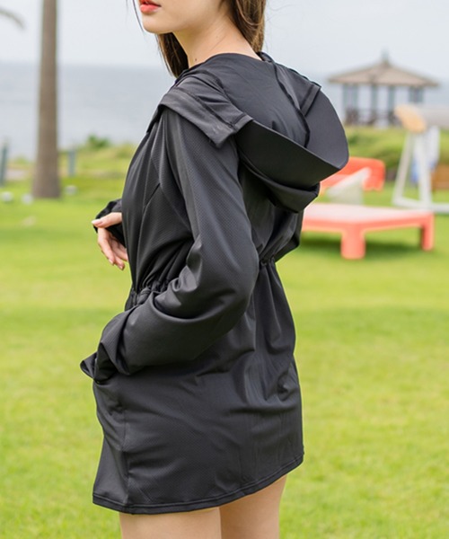 Lace Ladies(レースレディース)の「ロングハイネックUVカットヒンヤリラッシュガード(ラッシュガード・レディース・ホワイト/ライトブルー/ブラック/パープル/ネイビー/グレー/ピンク/ワインレッド・LL/S/M/L)」の15枚目の写真