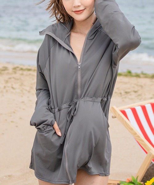 Lace Ladies(レースレディース)の「ロングハイネックUVカットヒンヤリラッシュガード(ラッシュガード・レディース・ホワイト/ライトブルー/ブラック/パープル/ネイビー/グレー/ピンク/ワインレッド・LL/S/M/L)」の19枚目の写真