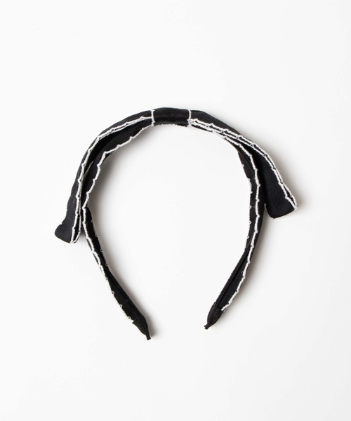 WEGO（ウィゴー）の「WEGO/バイカラーリボンカチューシャ（カチューシャ・レディース・ブラック/オフホワイト・FREE）」の5枚目の写真