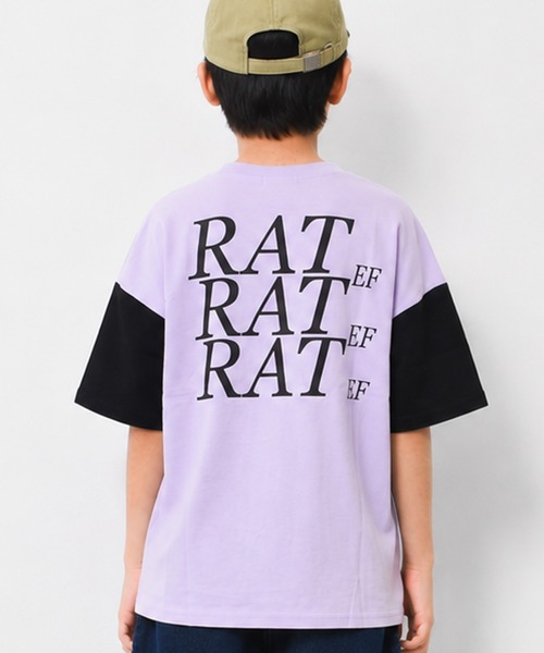RAT EFFECT(ラットエフェクト)の「バックビッグロゴTシャツ(Tシャツ/カットソー・キッズ・チャコールグレー/ブラック/ベージュ/ライトグレー/パープル・140/120/150/130/160)」の5枚目の写真