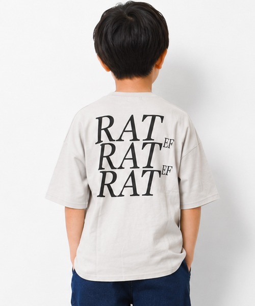 RAT EFFECT(ラットエフェクト)の「バックビッグロゴTシャツ(Tシャツ/カットソー・キッズ・チャコールグレー/ブラック/ベージュ/ライトグレー/パープル・140/120/150/130/160)」の3枚目の写真