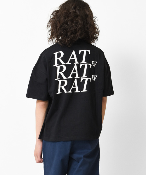 RAT EFFECT(ラットエフェクト)の「バックビッグロゴTシャツ(Tシャツ/カットソー・キッズ・チャコールグレー/ブラック/ベージュ/ライトグレー/パープル・140/120/150/130/160)」の2枚目の写真