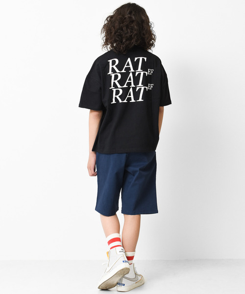 RAT EFFECT(ラットエフェクト)の「バックビッグロゴTシャツ(Tシャツ/カットソー・キッズ・チャコールグレー/ブラック/ベージュ/ライトグレー/パープル・140/120/150/130/160)」の6枚目の写真