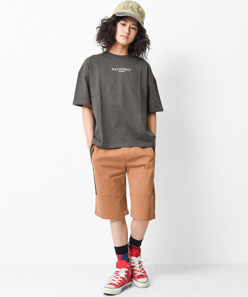 RAT EFFECT(ラットエフェクト)の「バックビッグロゴTシャツ(Tシャツ/カットソー・キッズ・チャコールグレー/ブラック/ベージュ/ライトグレー/パープル・140/120/150/130/160)」の10枚目の写真