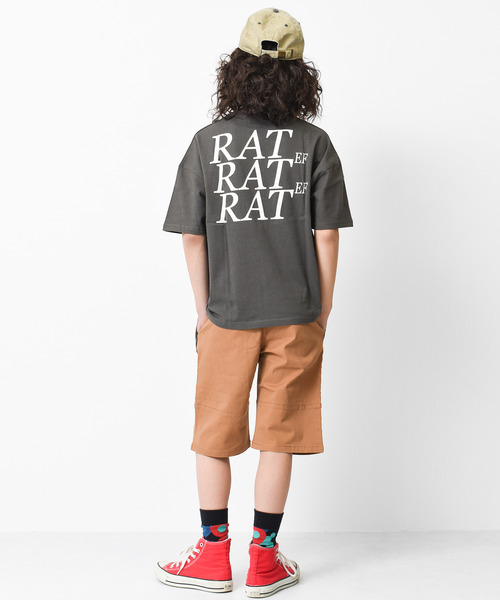 RAT EFFECT(ラットエフェクト)の「バックビッグロゴTシャツ(Tシャツ/カットソー・キッズ・チャコールグレー/ブラック/ベージュ/ライトグレー/パープル・140/120/150/130/160)」の14枚目の写真