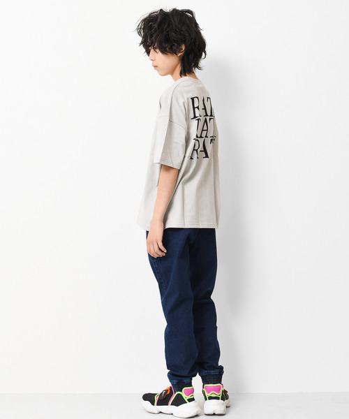 RAT EFFECT(ラットエフェクト)の「バックビッグロゴTシャツ(Tシャツ/カットソー・キッズ・チャコールグレー/ブラック/ベージュ/ライトグレー/パープル・140/120/150/130/160)」の18枚目の写真