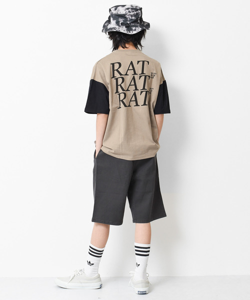 RAT EFFECT(ラットエフェクト)の「バックビッグロゴTシャツ(Tシャツ/カットソー・キッズ・チャコールグレー/ブラック/ベージュ/ライトグレー/パープル・140/120/150/130/160)」の12枚目の写真