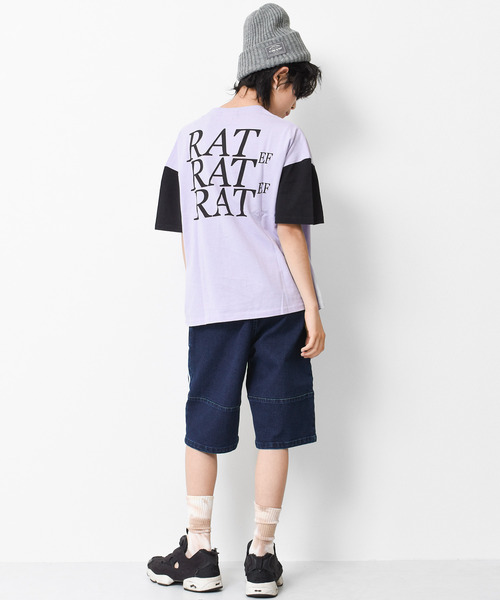 RAT EFFECT(ラットエフェクト)の「バックビッグロゴTシャツ(Tシャツ/カットソー・キッズ・チャコールグレー/ブラック/ベージュ/ライトグレー/パープル・140/120/150/130/160)」の9枚目の写真