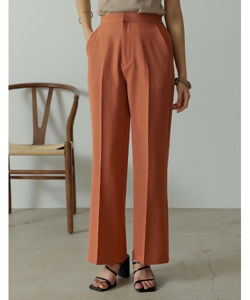 Re:EDIT（リエディ）の「リサイクルカットツイルセミフレアスラックスパンツ（スラックス・レディース・ブラック/アイボリー/オレンジ/ベージュ・SMALL/MEDIUM/LARGE/SHORT/TALL）」の4枚目の写真