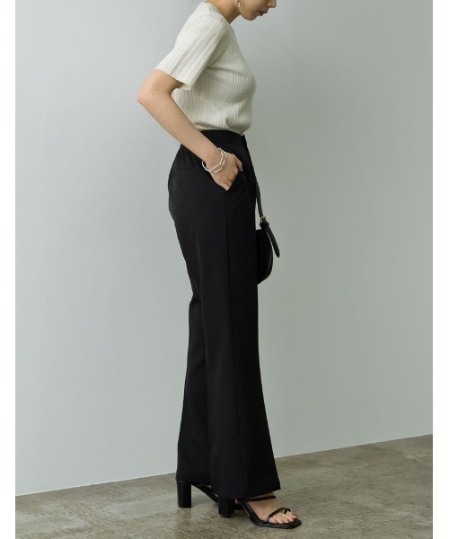 Re:EDIT（リエディ）の「リサイクルカットツイルセミフレアスラックスパンツ（スラックス・レディース・ブラック/アイボリー/オレンジ/ベージュ・SMALL/MEDIUM/LARGE/SHORT/TALL）」の13枚目の写真