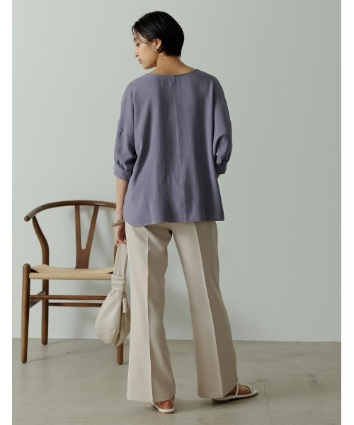 Re:EDIT（リエディ）の「リサイクルカットツイルセミフレアスラックスパンツ（スラックス・レディース・ブラック/アイボリー/オレンジ/ベージュ・SMALL/MEDIUM/LARGE/SHORT/TALL）」の7枚目の写真