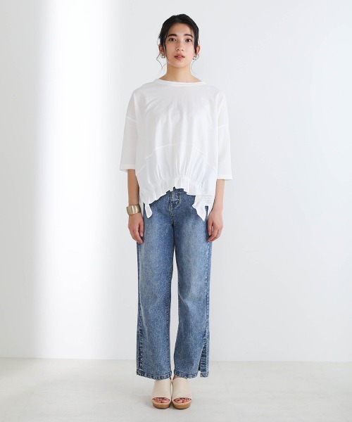 Bou Jeloud(ブージュルード)の「裾切替TOPS(Tシャツ/カットソー・レディース・オフホワイト/ブラック/カーキ/ベージュ・FREE)」の14枚目の写真