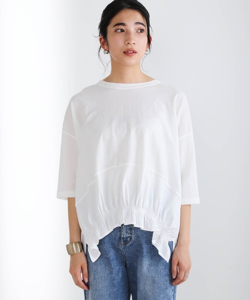 Bou Jeloud(ブージュルード)の「裾切替TOPS(Tシャツ/カットソー・レディース・オフホワイト/ブラック/カーキ/ベージュ・FREE)」の17枚目の写真